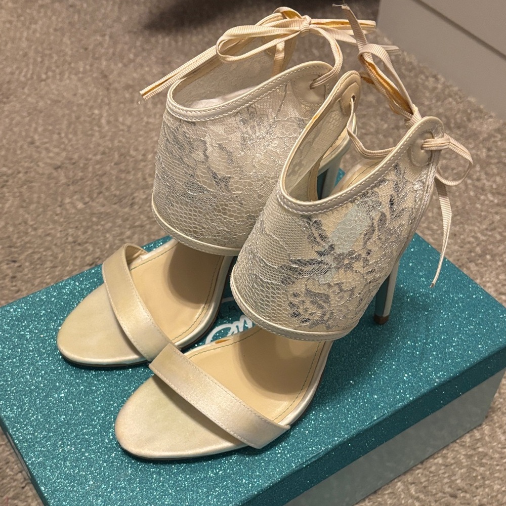 Betsey Johnson Blue Bottoms Lace Heels